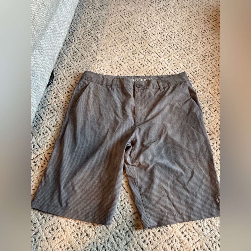 Hang Ten Men’s Hybrid Walk Shorts - Grey Heather Stripe - Size 34 - Picture 2 of 6
